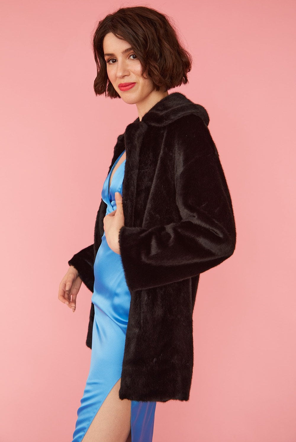 Faux Fur Duchess Midi Coat-Outerwear-Vixen Collection, Day Spa and Women's Boutique Located in Seattle, Washington