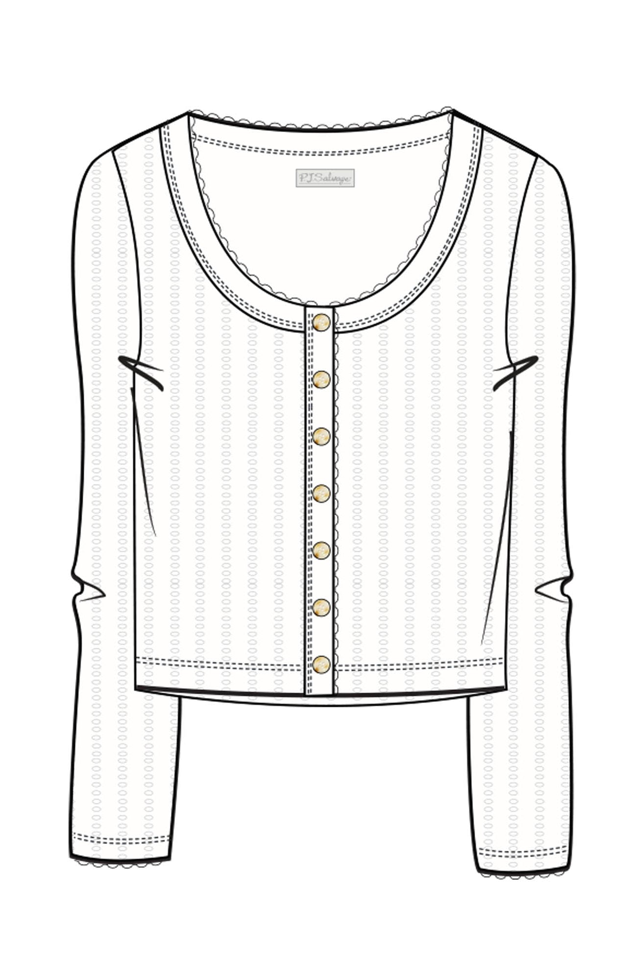 Pointelle Essentials Cardigan-Loungewear Tops-Vixen Collection, Day Spa and Women's Boutique Located in Seattle, Washington