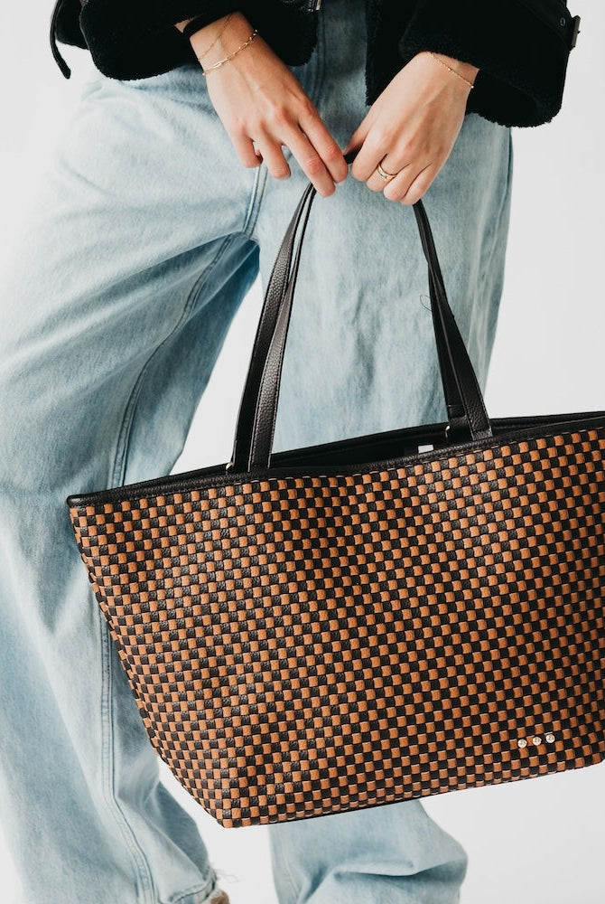 Woven Tiffany Organizer Tote Bag-Bags + Wallets-Vixen Collection, Day Spa and Women's Boutique Located in Seattle, Washington