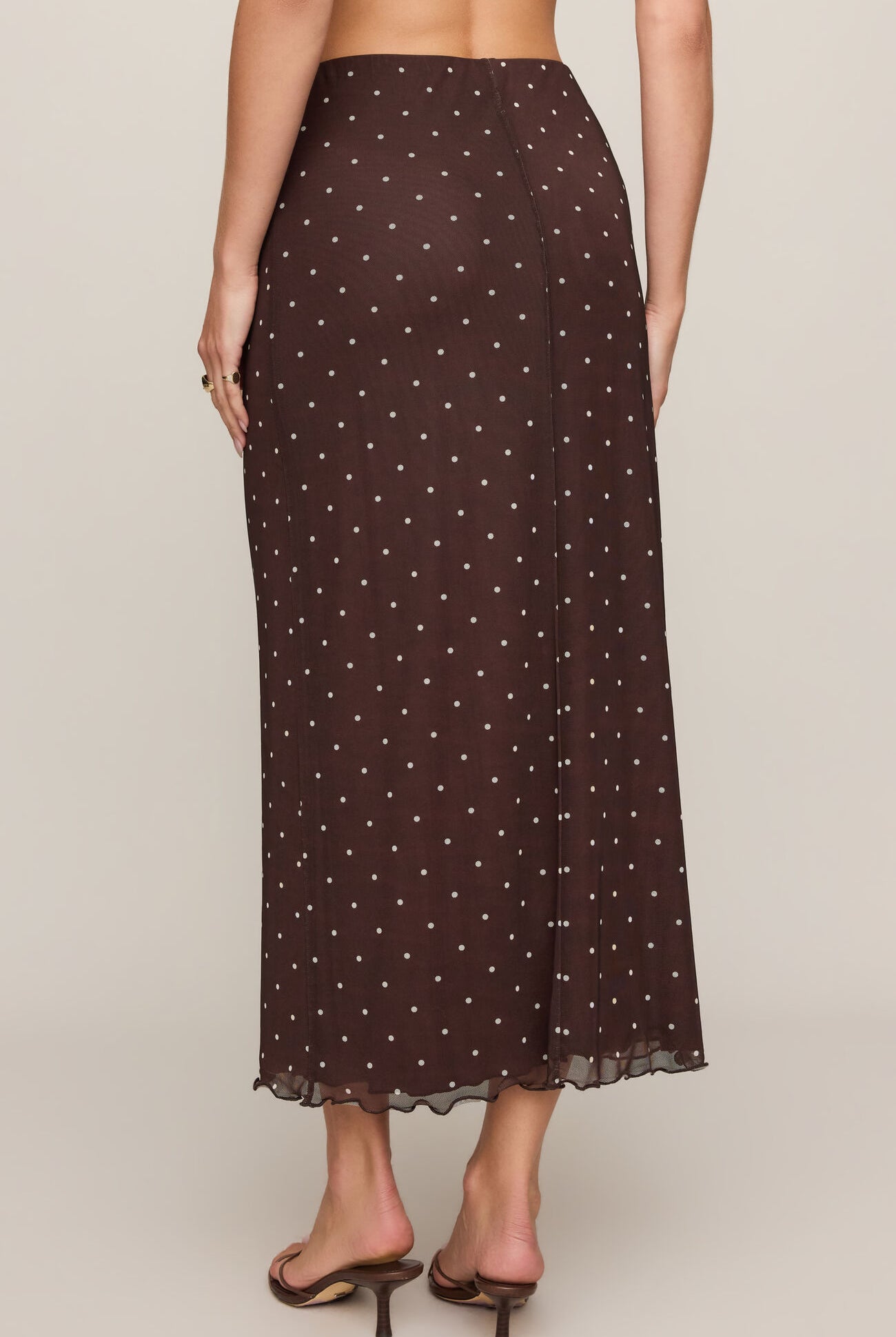 Eda Polka Dot Mesh Midi Skirt-Skirts-Vixen Collection, Day Spa and Women's Boutique Located in Seattle, Washington