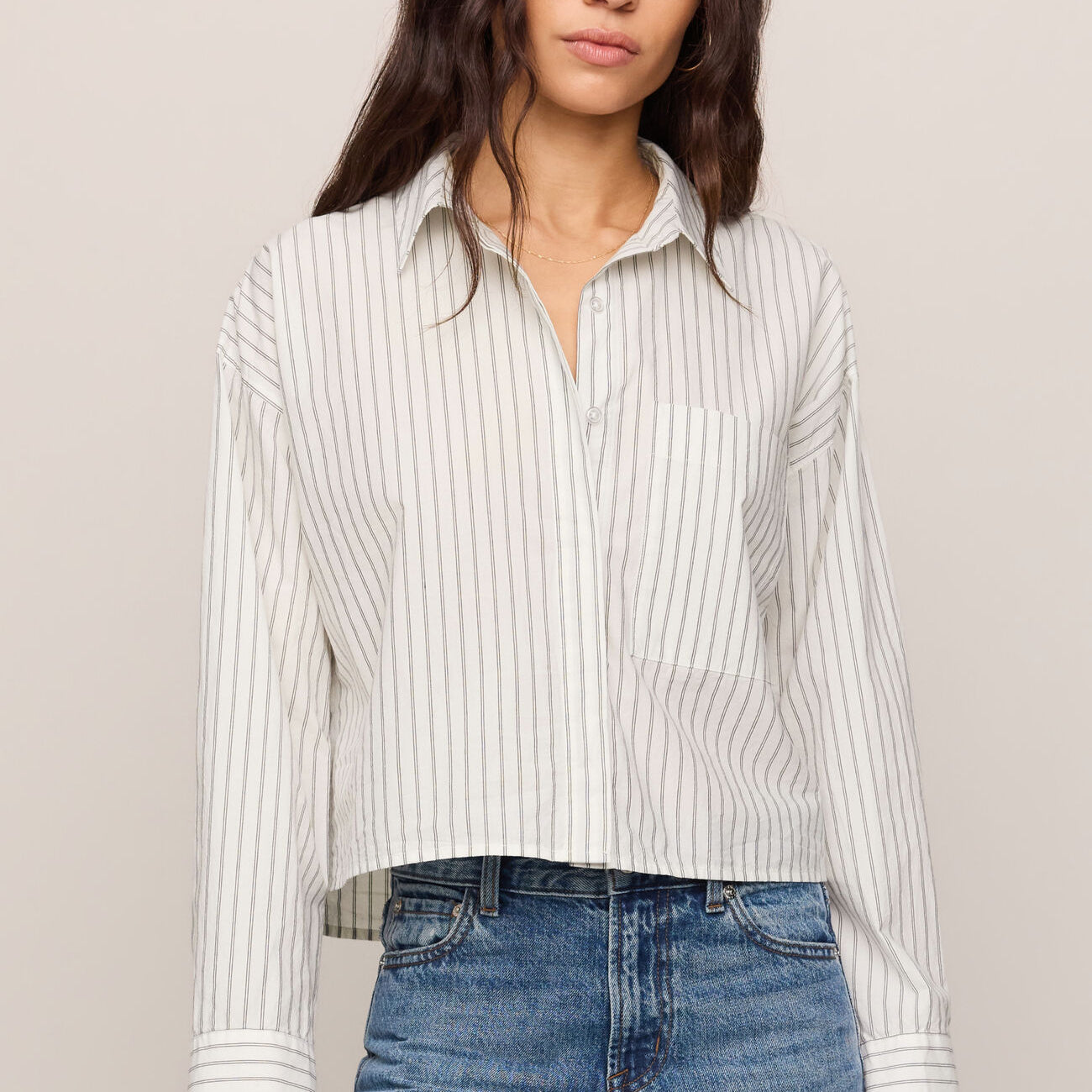 Favorite Striped Button Up Top-Long Sleeves-Vixen Collection, Day Spa and Women's Boutique Located in Seattle, Washington