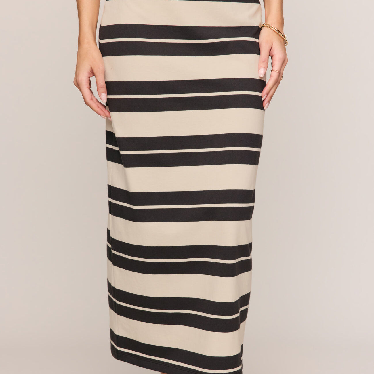 Gail Striped Jersey Midi Skirt-Skirts-Vixen Collection, Day Spa and Women's Boutique Located in Seattle, Washington
