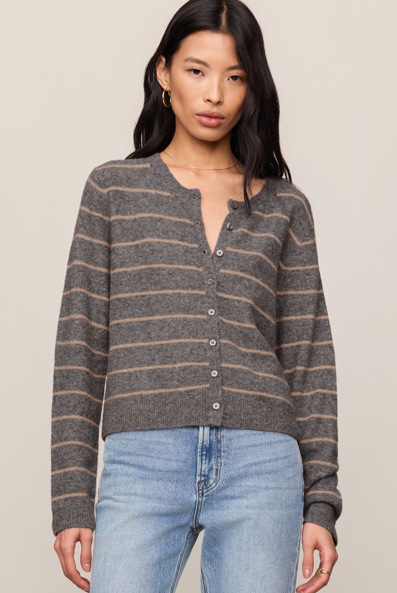 Medina Stripe Cardigan-Sweaters-Vixen Collection, Day Spa and Women's Boutique Located in Seattle, Washington