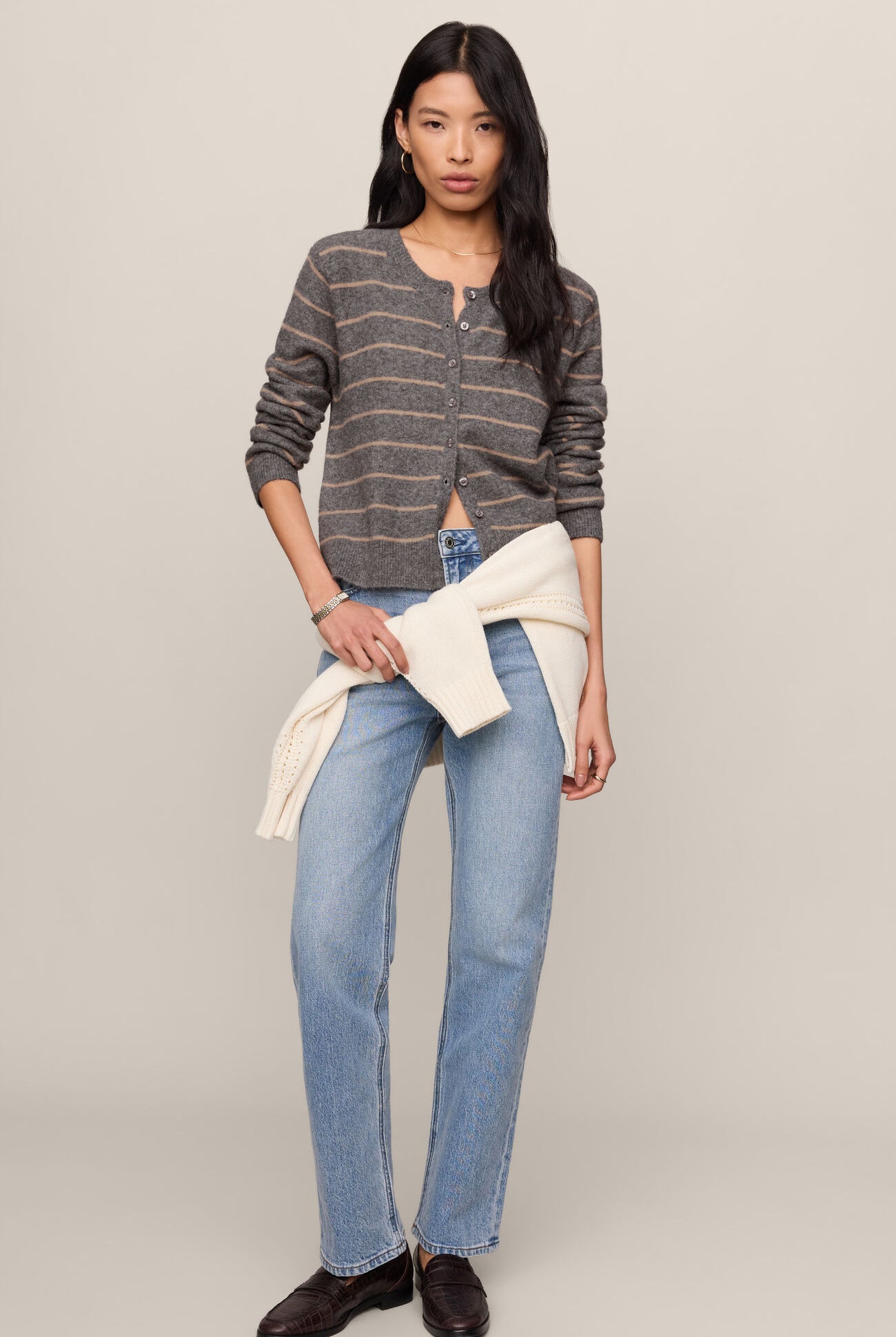 Medina Stripe Cardigan-Sweaters-Vixen Collection, Day Spa and Women's Boutique Located in Seattle, Washington