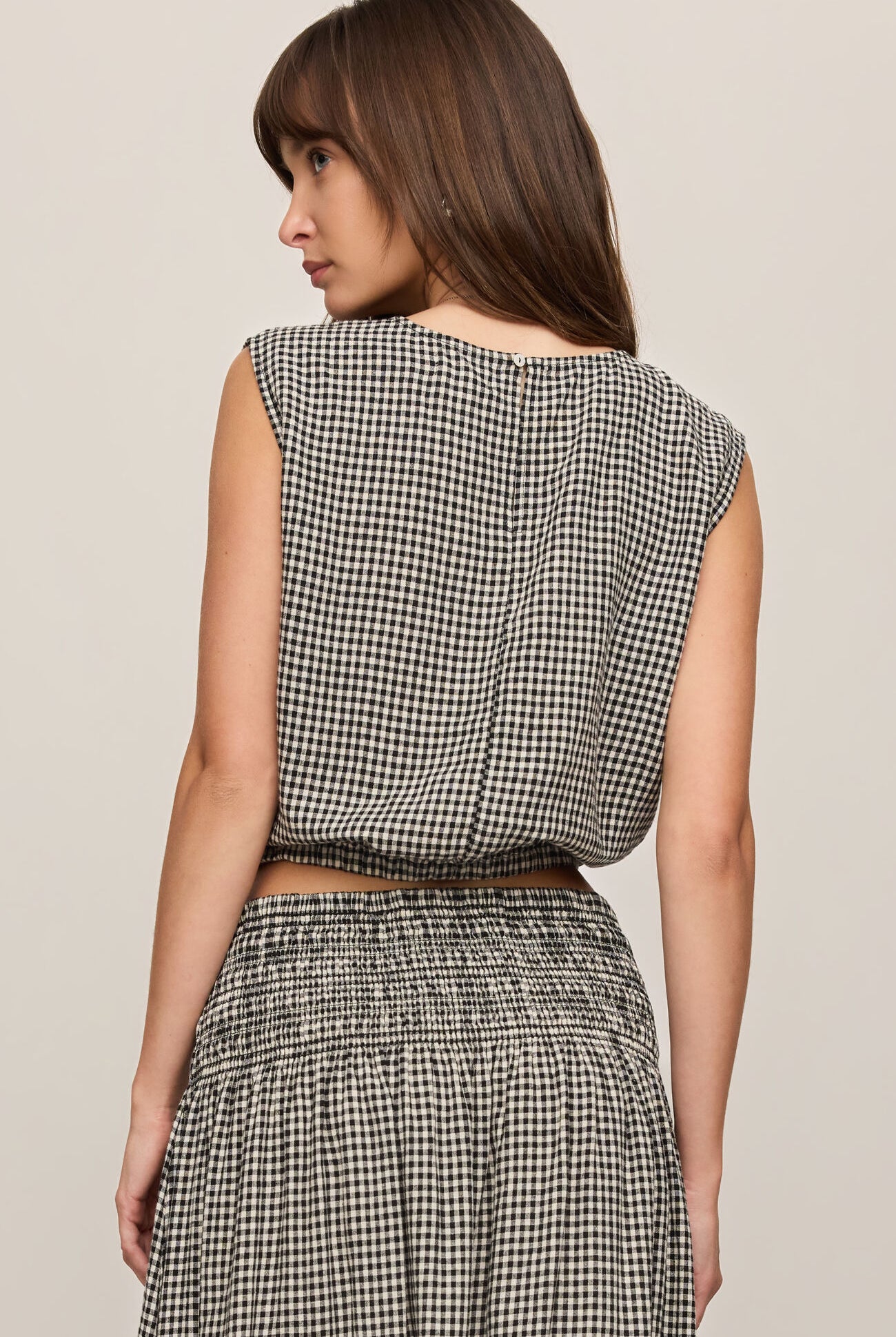 Merit Gingham Top-Tank Tops-Vixen Collection, Day Spa and Women's Boutique Located in Seattle, Washington