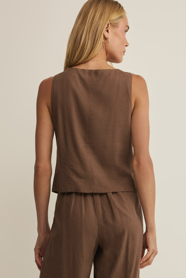 Roman Linen Vest-Tops-Vixen Collection, Day Spa and Women's Boutique Located in Seattle, Washington