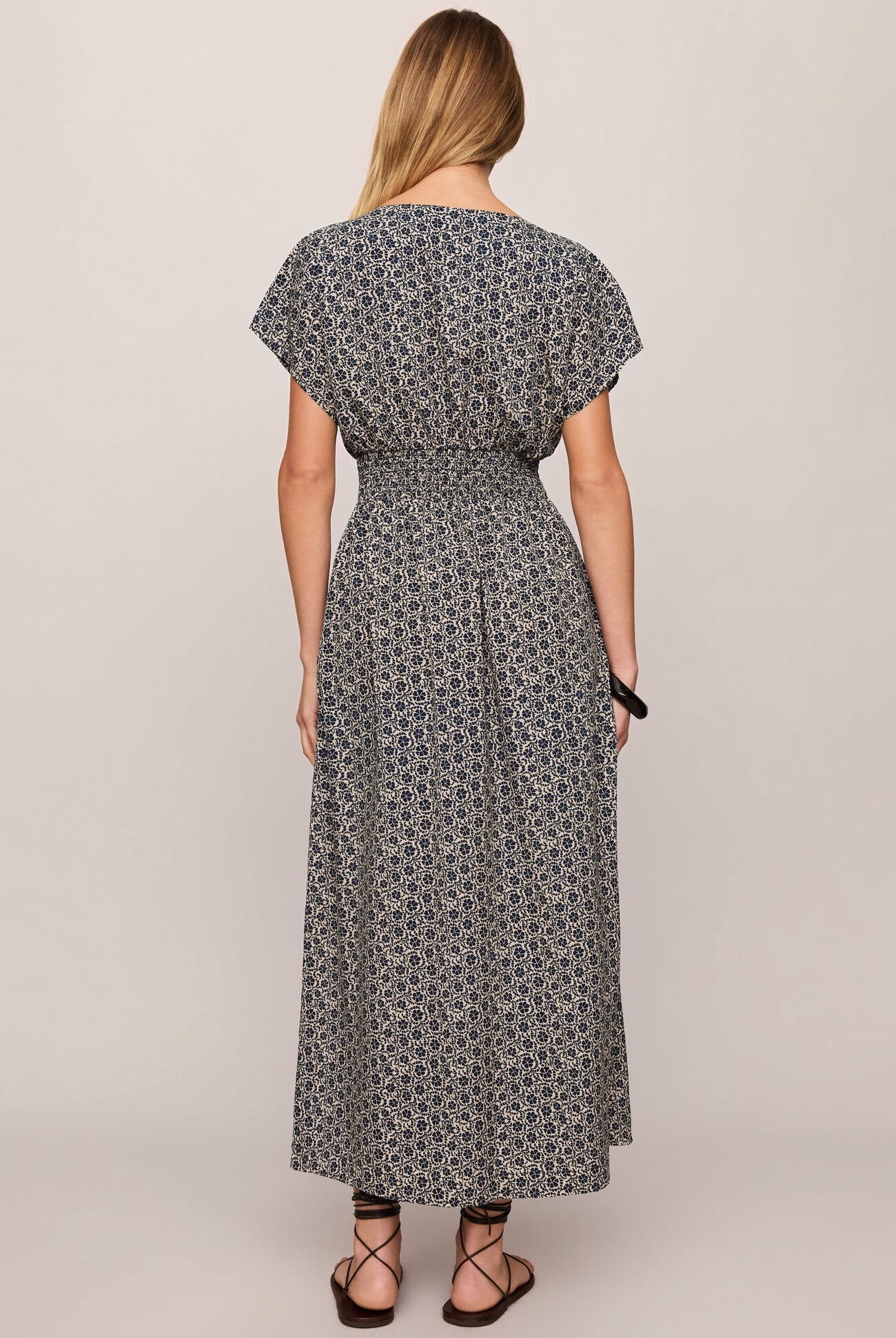 Sanna Iris Floral Midi Dress-Dresses-Vixen Collection, Day Spa and Women's Boutique Located in Seattle, Washington