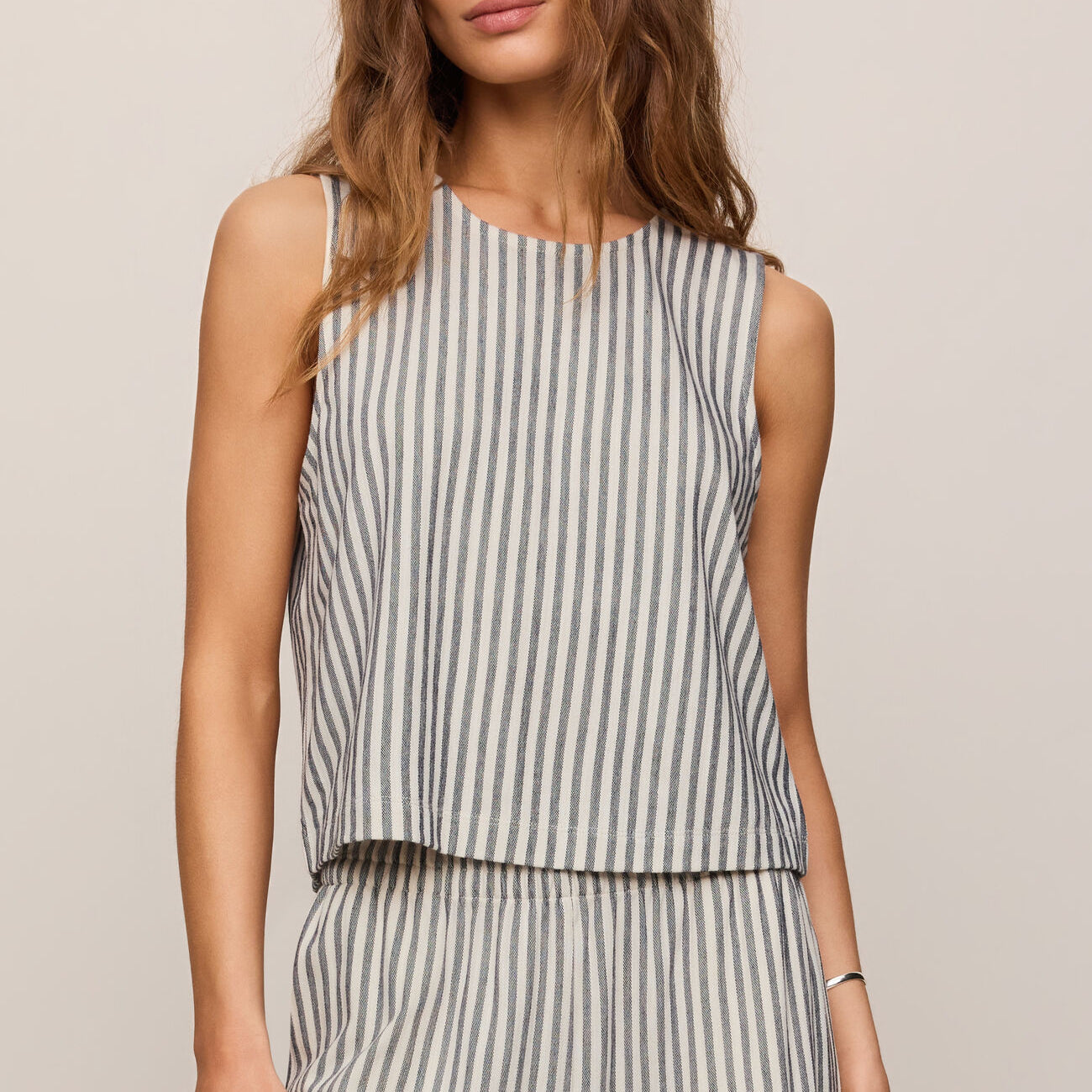 Sloane Knit Striped Top-Tank Tops-Vixen Collection, Day Spa and Women's Boutique Located in Seattle, Washington