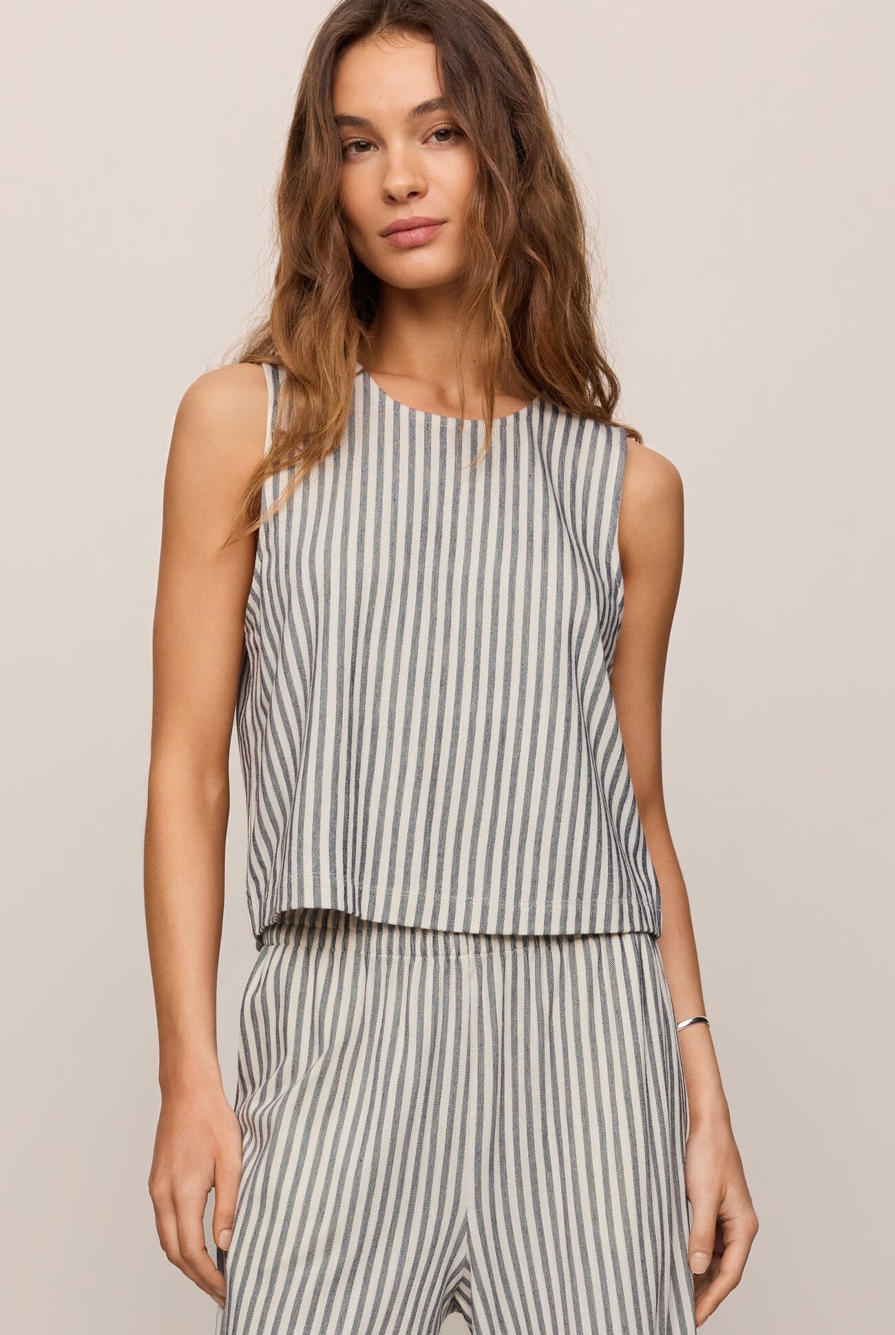Sloane Knit Striped Top-Tank Tops-Vixen Collection, Day Spa and Women's Boutique Located in Seattle, Washington