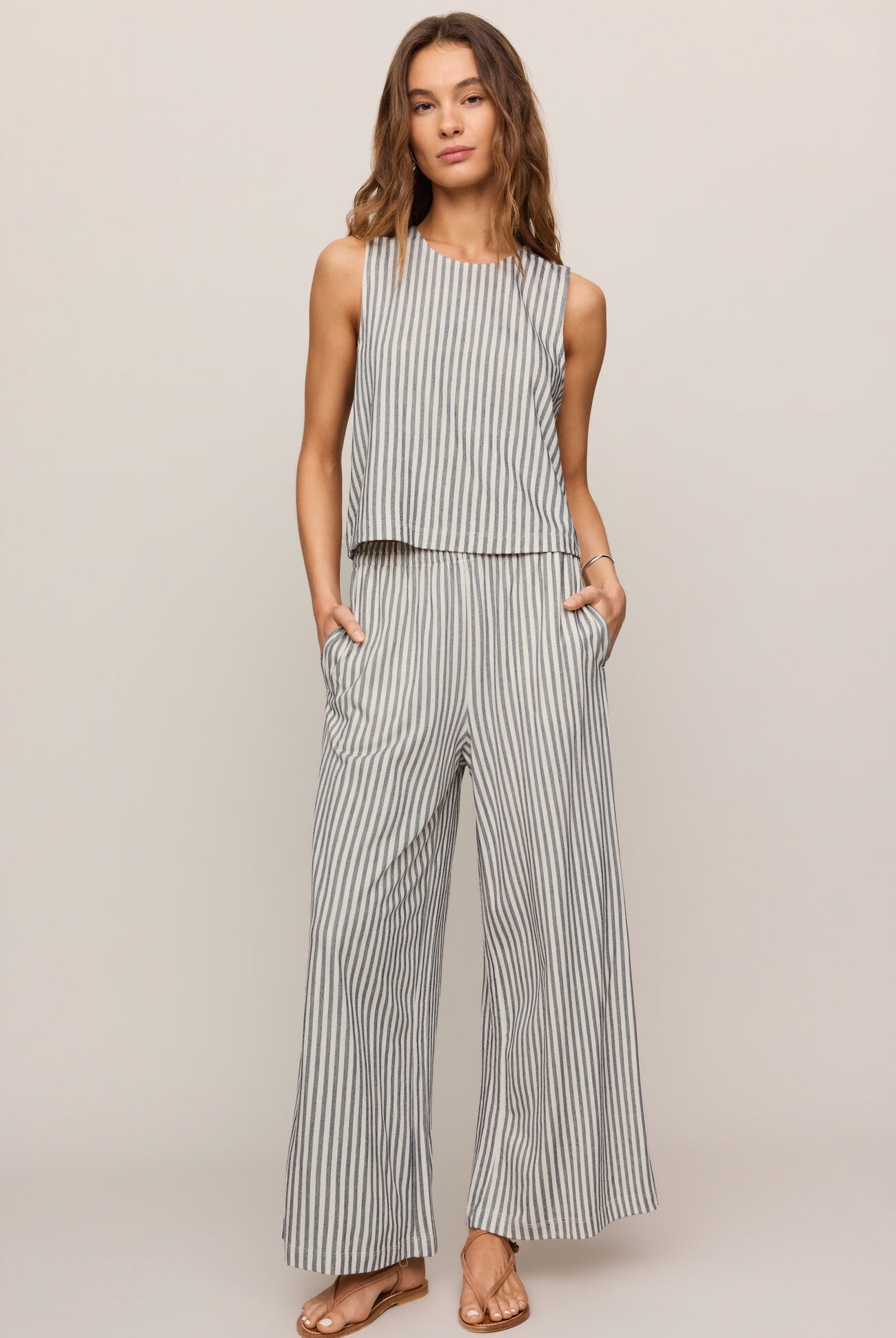 Sloane Knit Striped Top-Tank Tops-Vixen Collection, Day Spa and Women's Boutique Located in Seattle, Washington