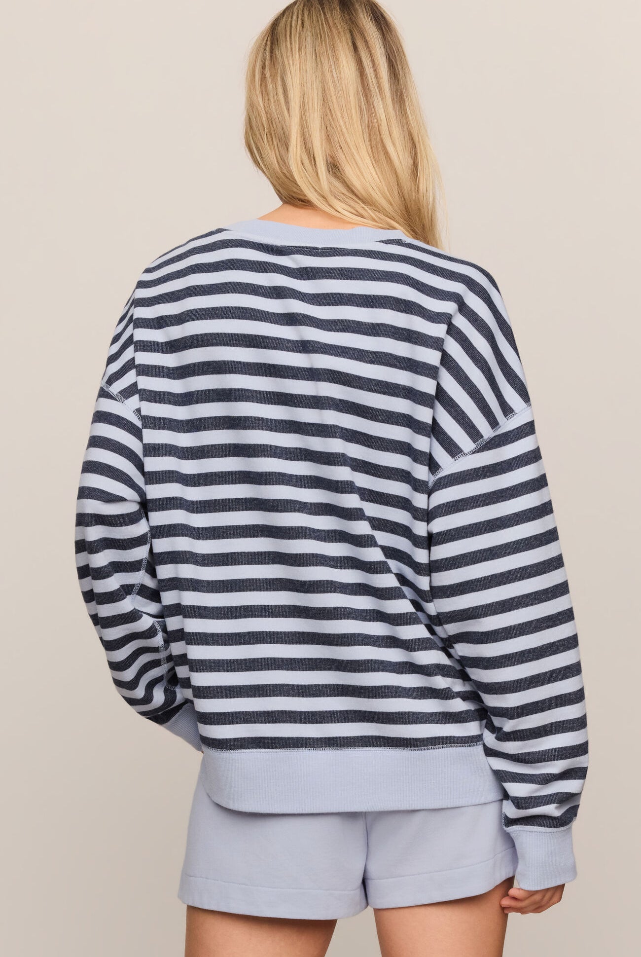 The Everyday Striped Crew-Sweatshirts-Vixen Collection, Day Spa and Women's Boutique Located in Seattle, Washington