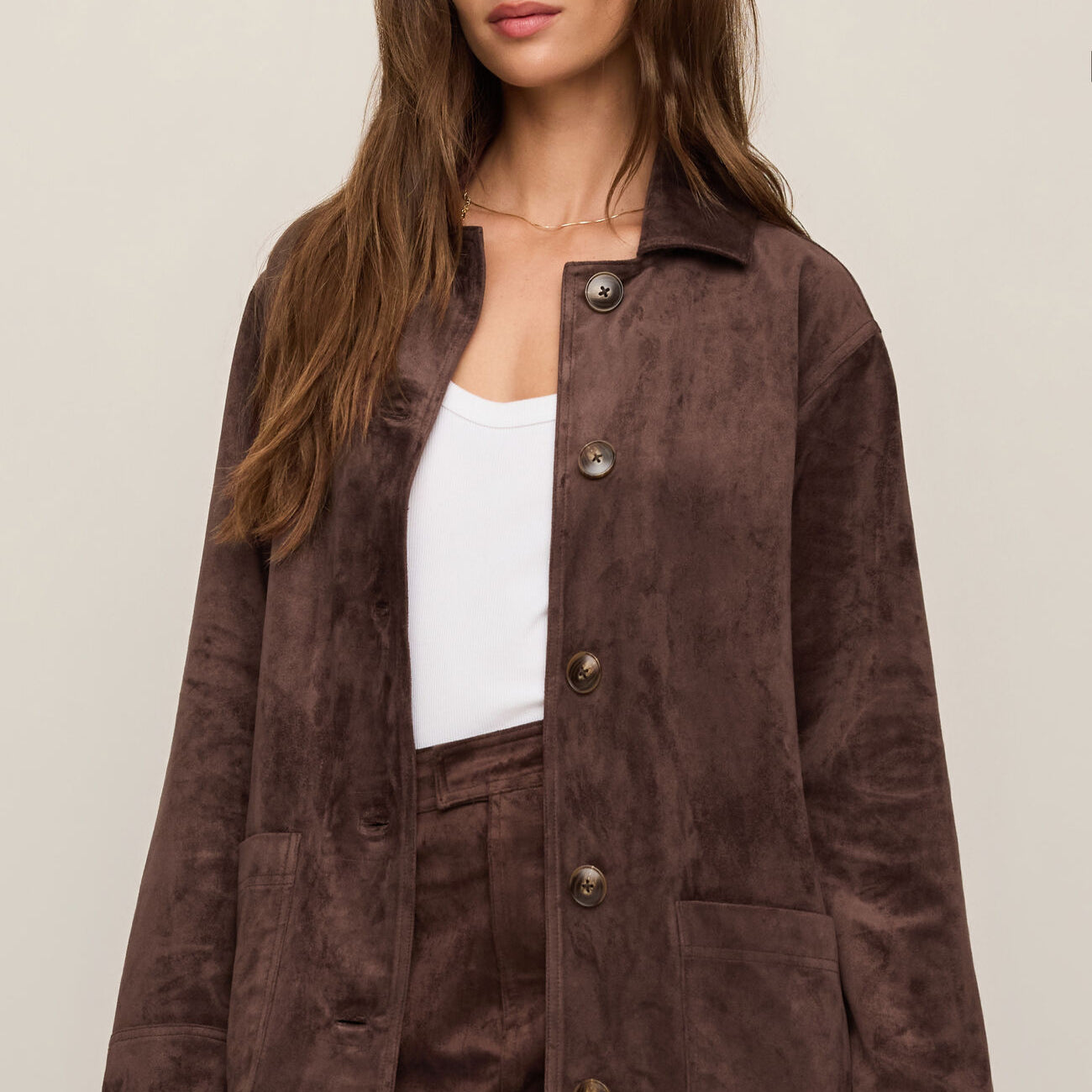 Decker Suede Chore Jacket-Jackets-Vixen Collection, Day Spa and Women's Boutique Located in Seattle, Washington