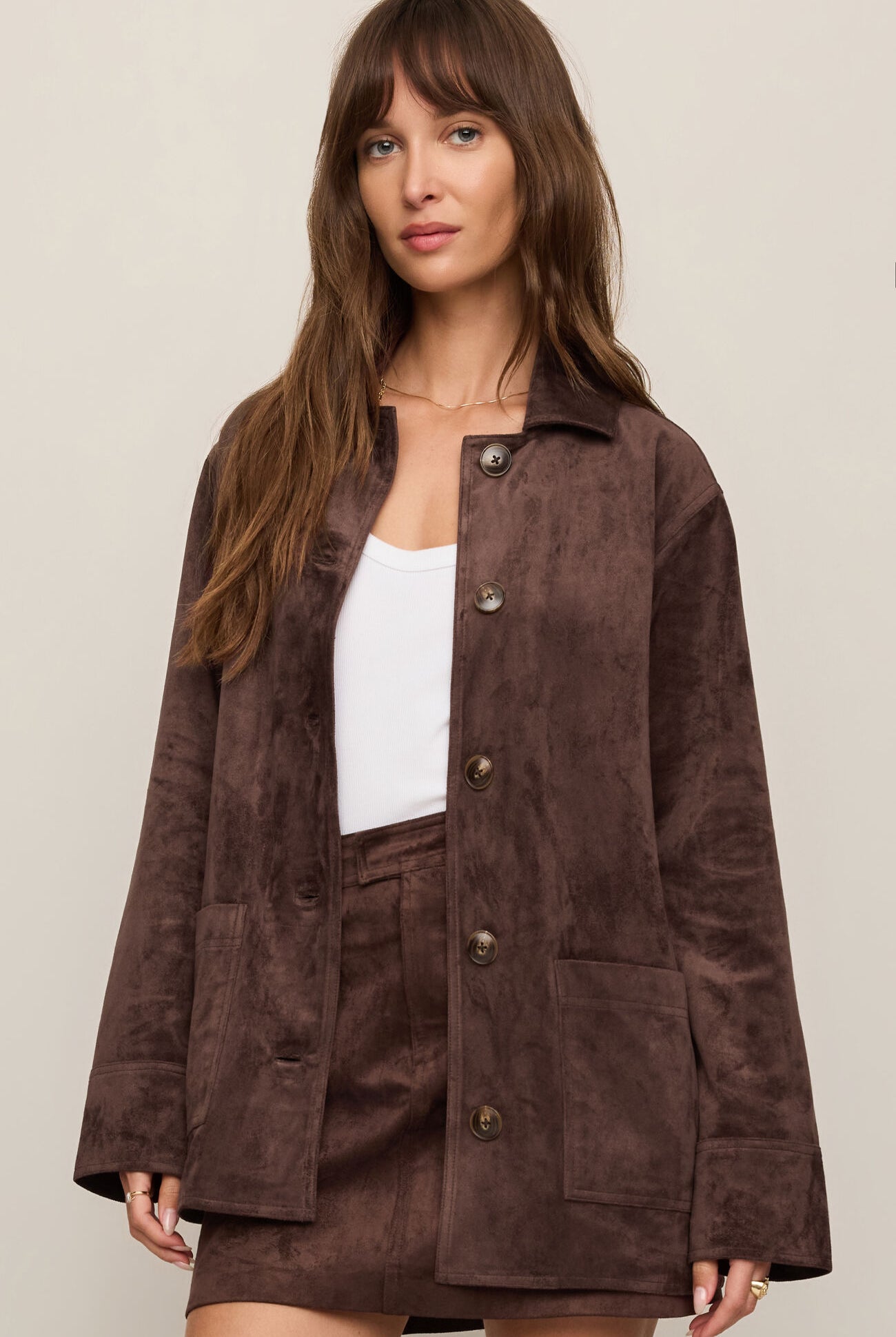 Decker Suede Chore Jacket-Jackets-Vixen Collection, Day Spa and Women's Boutique Located in Seattle, Washington