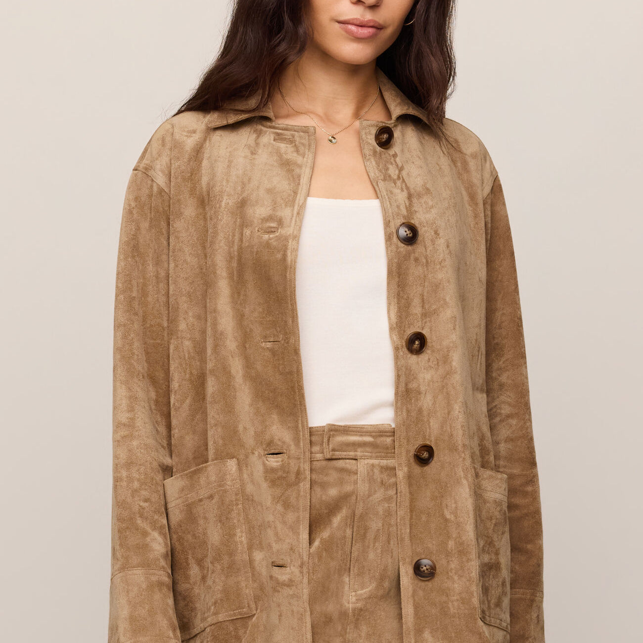 Decker Suede Chore Jacket-Jackets-Vixen Collection, Day Spa and Women's Boutique Located in Seattle, Washington