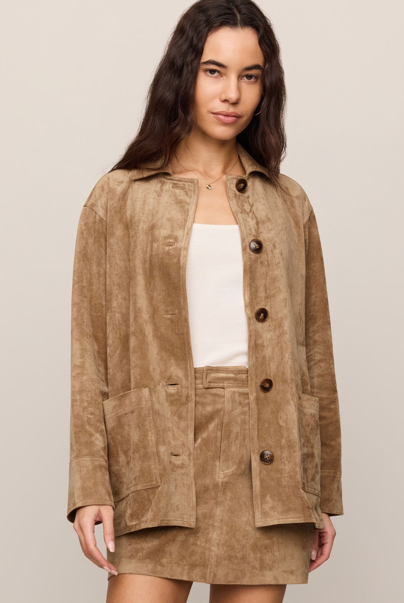 Decker Suede Chore Jacket-Jackets-Vixen Collection, Day Spa and Women's Boutique Located in Seattle, Washington