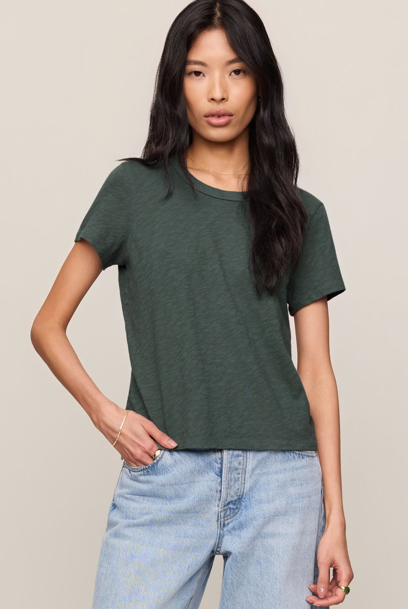 Junie Slub Tee Shirt-Tops-Vixen Collection, Day Spa and Women's Boutique Located in Seattle, Washington