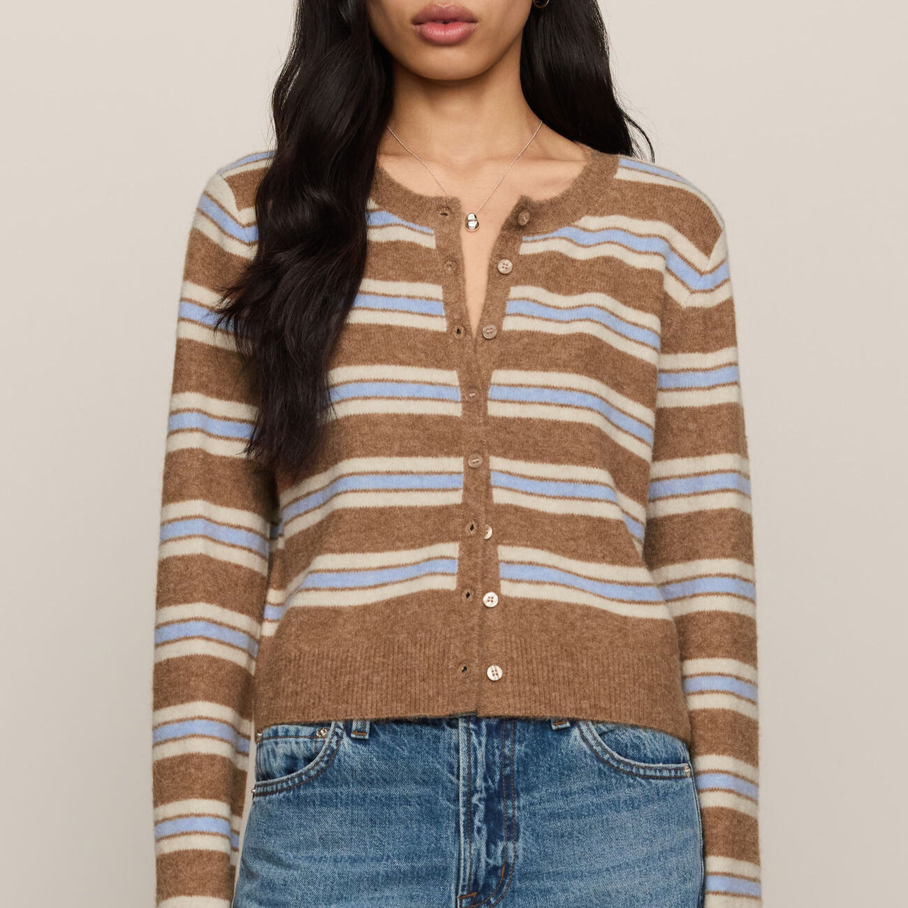 Medina Stripe Cardigan-Sweaters-Vixen Collection, Day Spa and Women's Boutique Located in Seattle, Washington