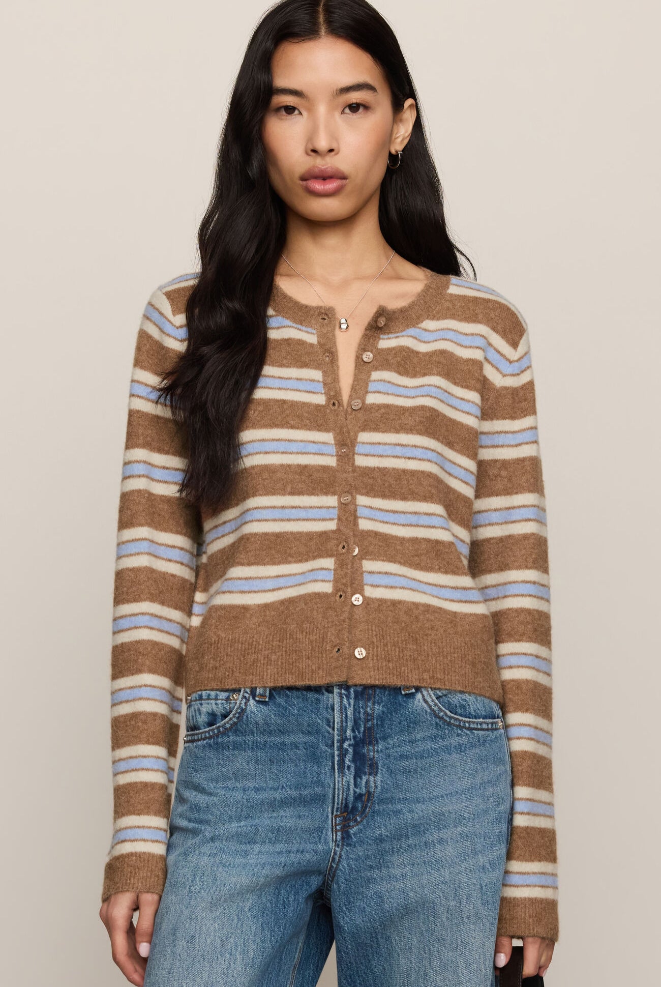 Medina Stripe Cardigan-Sweaters-Vixen Collection, Day Spa and Women's Boutique Located in Seattle, Washington