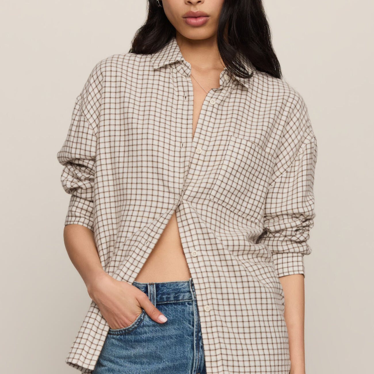 River Plaid Button Up-Long Sleeves-Vixen Collection, Day Spa and Women's Boutique Located in Seattle, Washington