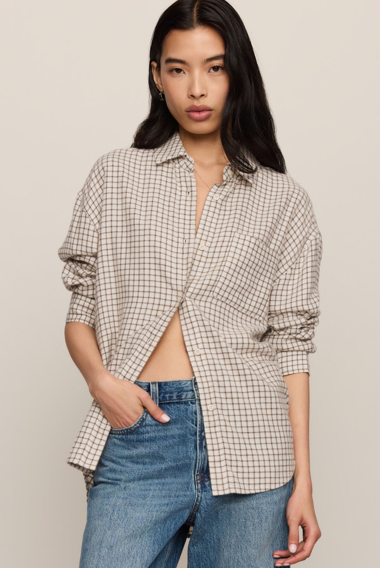 River Plaid Button Up-Long Sleeves-Vixen Collection, Day Spa and Women's Boutique Located in Seattle, Washington