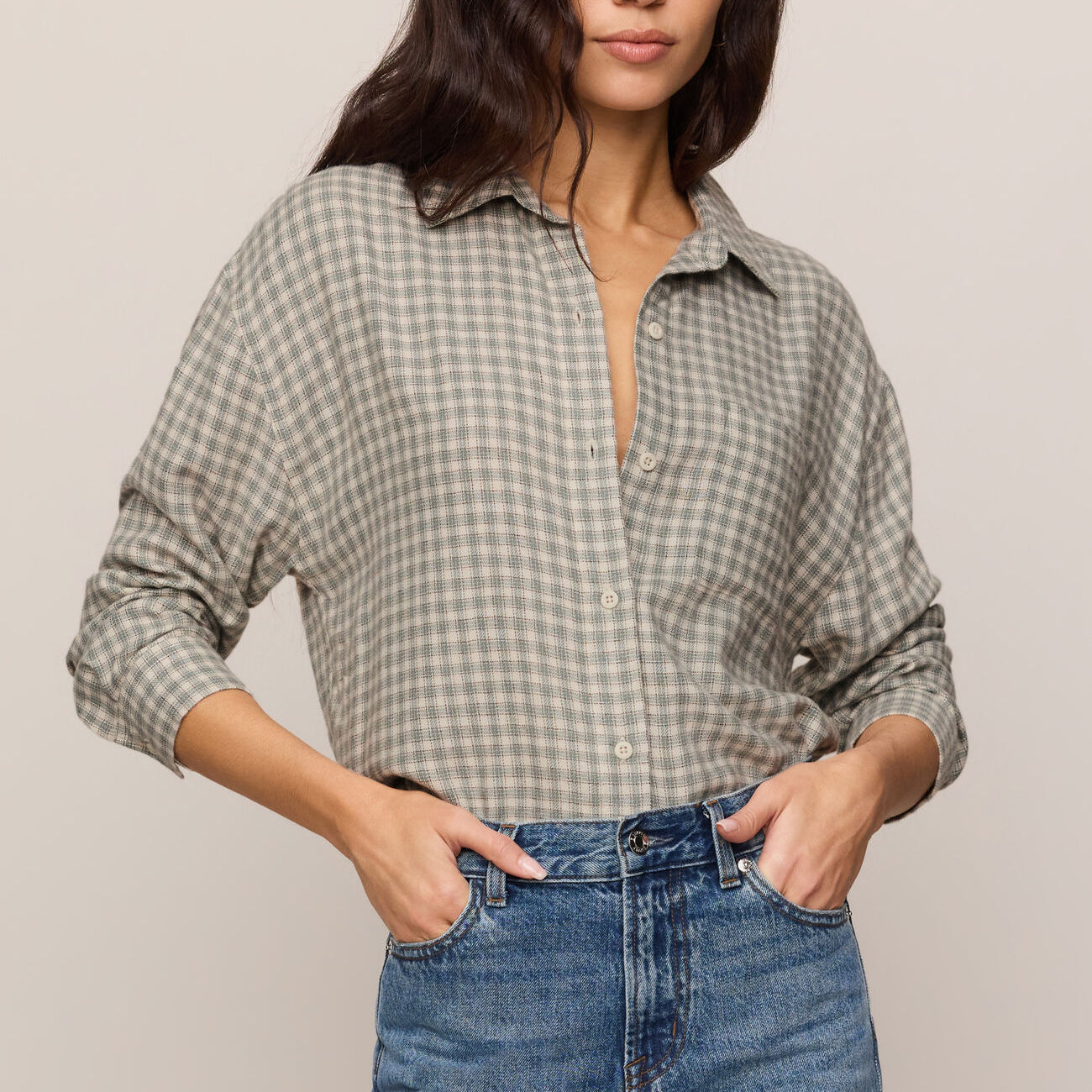 River Plaid Button Up-Long Sleeves-Vixen Collection, Day Spa and Women's Boutique Located in Seattle, Washington