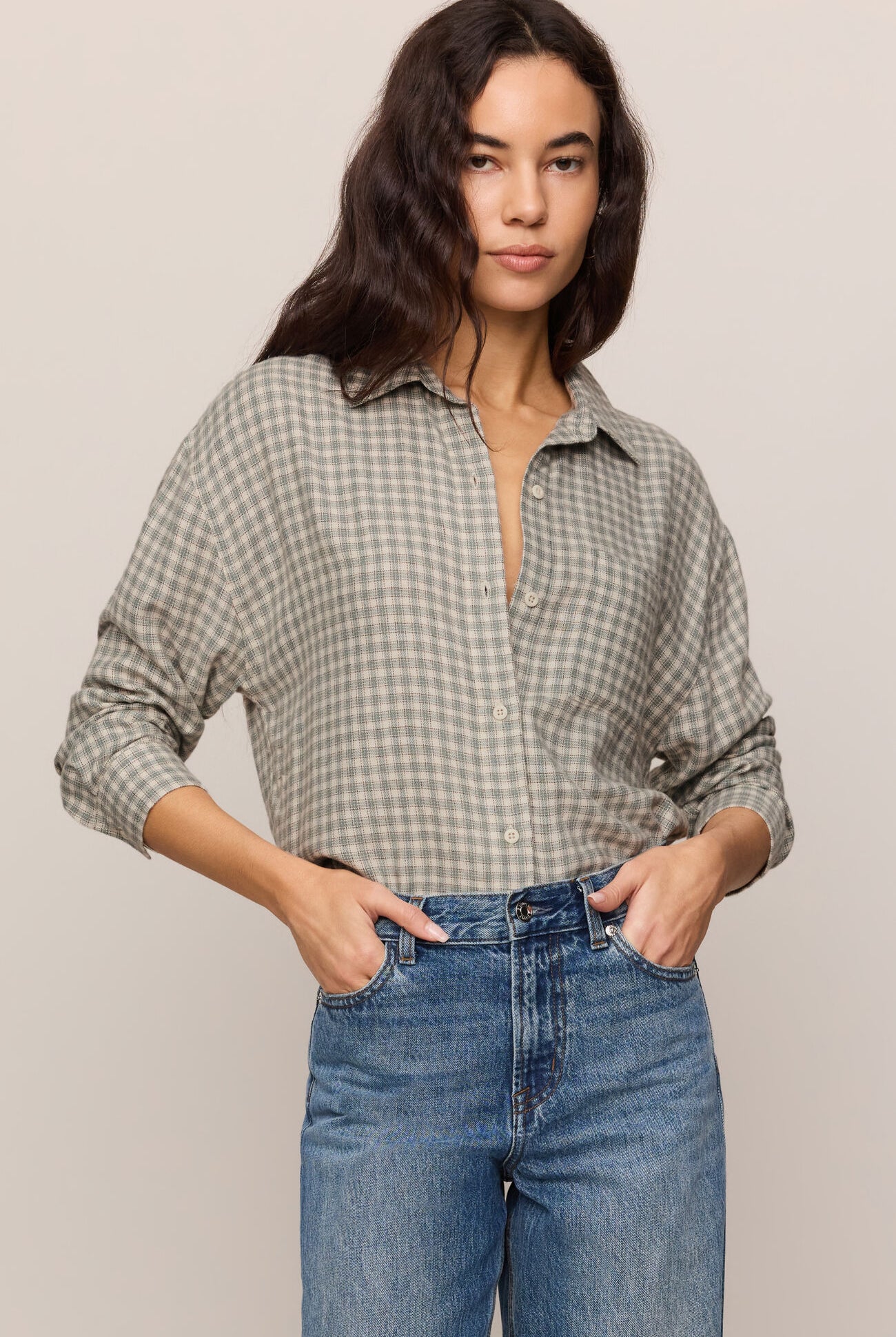River Plaid Button Up-Long Sleeves-Vixen Collection, Day Spa and Women's Boutique Located in Seattle, Washington