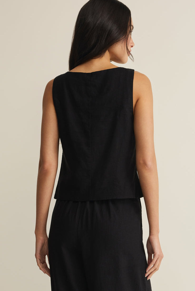 Roman Linen Vest-Tops-Vixen Collection, Day Spa and Women's Boutique Located in Seattle, Washington