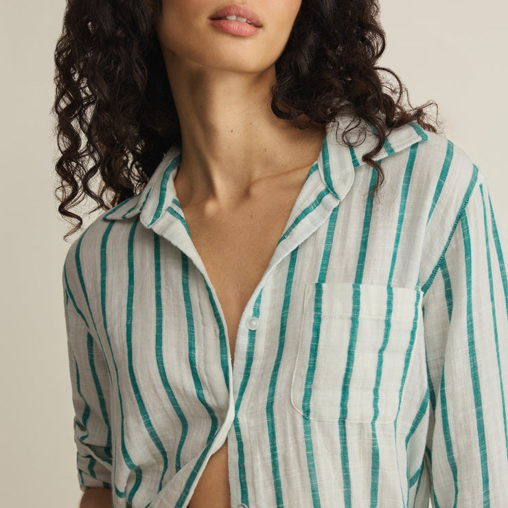 Saturdays Stripe Shirt-Long Sleeves-Vixen Collection, Day Spa and Women's Boutique Located in Seattle, Washington