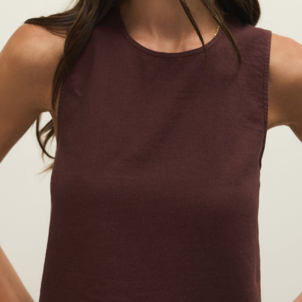Sloane Linen Top-Tank Tops-Vixen Collection, Day Spa and Women's Boutique Located in Seattle, Washington