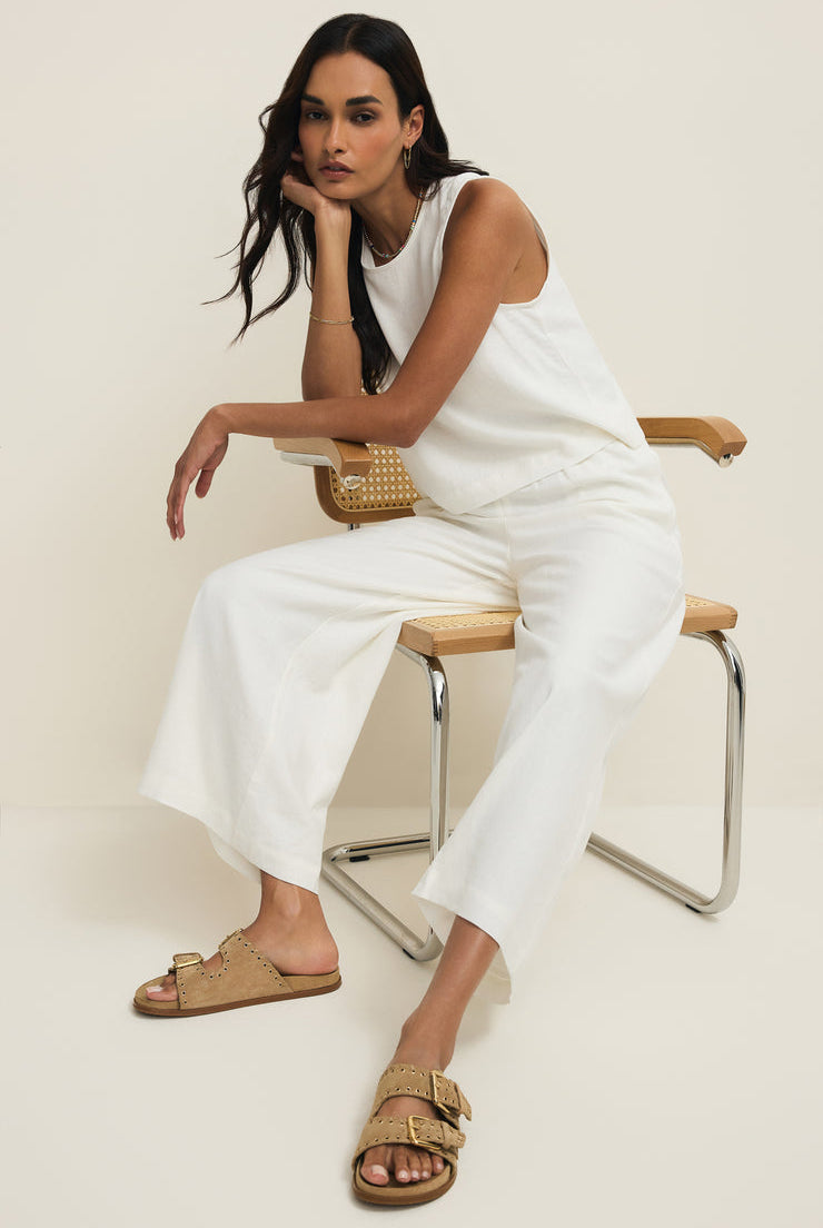 Sloane Linen Top-Tank Tops-Vixen Collection, Day Spa and Women's Boutique Located in Seattle, Washington