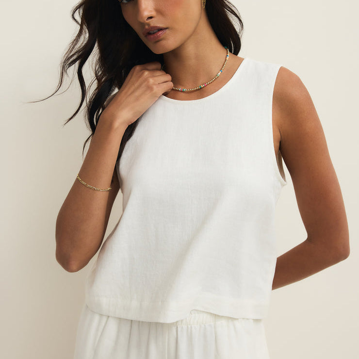 Sloane Linen Top-Tank Tops-Vixen Collection, Day Spa and Women's Boutique Located in Seattle, Washington