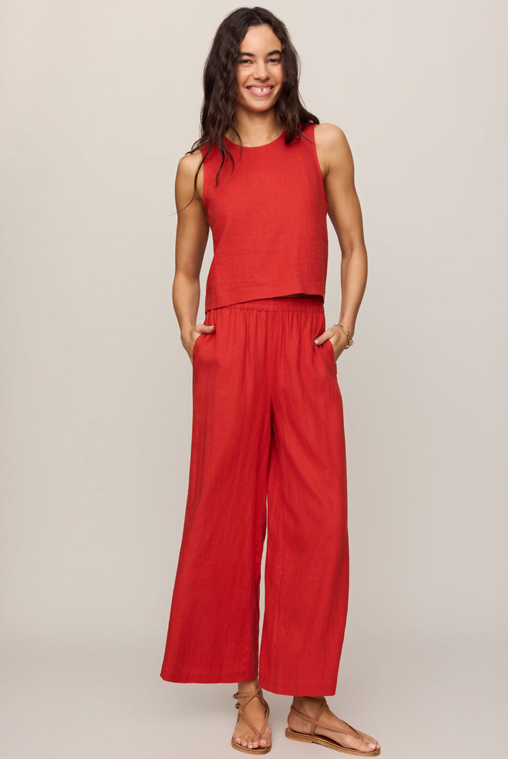 Sloane Linen Top-Tank Tops-Vixen Collection, Day Spa and Women's Boutique Located in Seattle, Washington