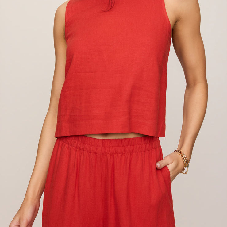 Sloane Linen Top-Tank Tops-Vixen Collection, Day Spa and Women's Boutique Located in Seattle, Washington