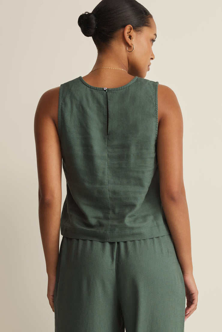 Sloane Linen Top-Tank Tops-Vixen Collection, Day Spa and Women's Boutique Located in Seattle, Washington