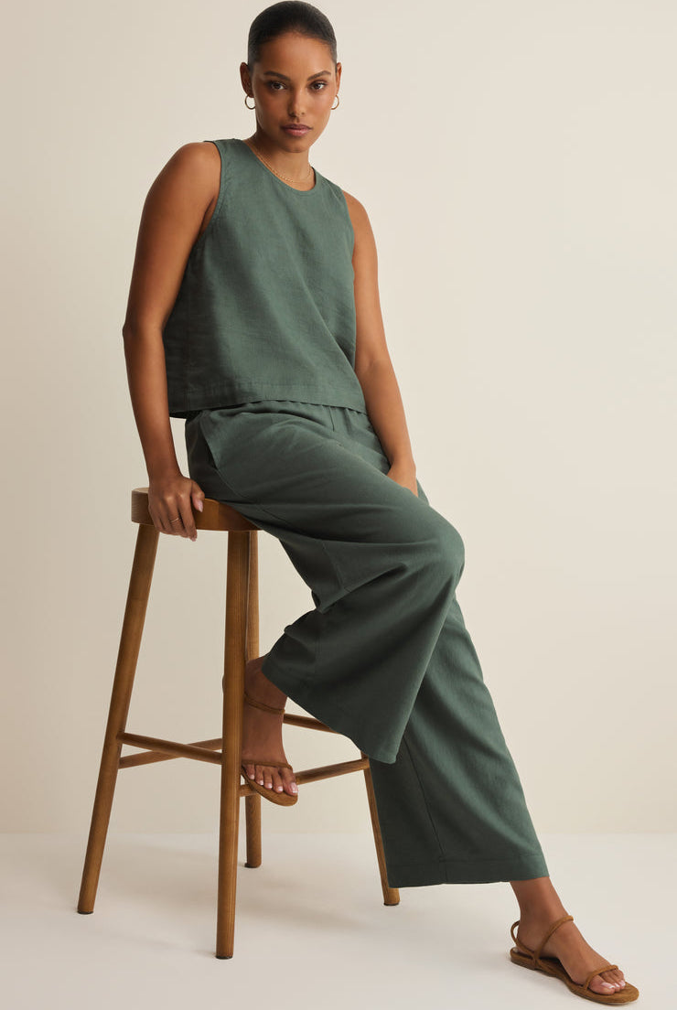 Sloane Linen Top-Tank Tops-Vixen Collection, Day Spa and Women's Boutique Located in Seattle, Washington