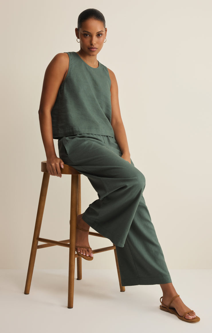 Sloane Linen Top-Tank Tops-Vixen Collection, Day Spa and Women's Boutique Located in Seattle, Washington