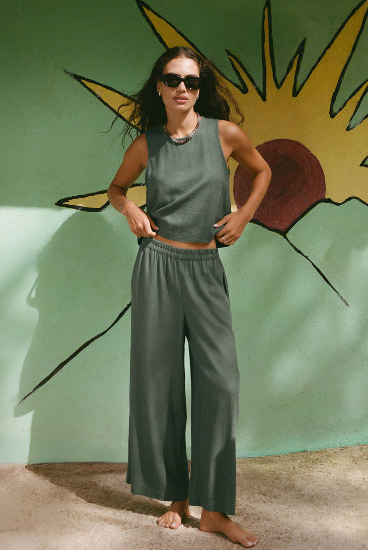 Sloane Linen Top-Tank Tops-Vixen Collection, Day Spa and Women's Boutique Located in Seattle, Washington