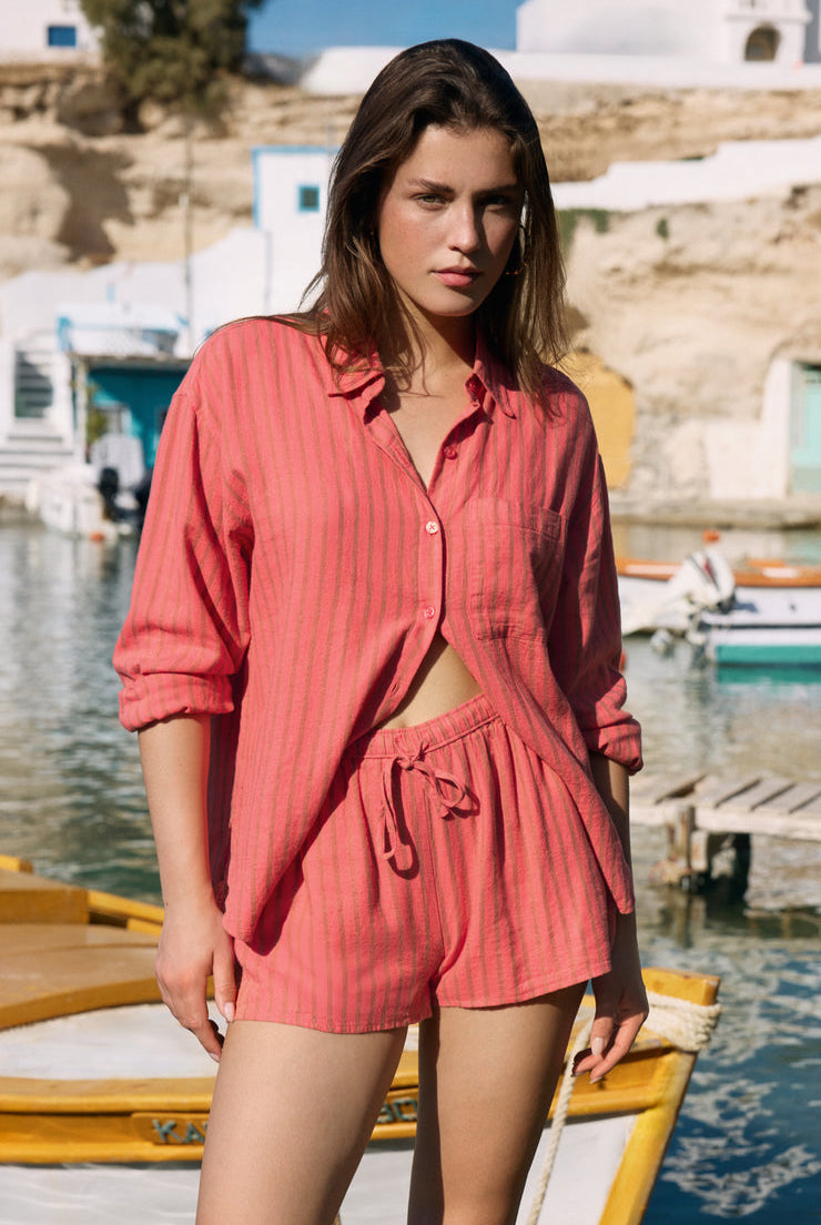 The Perfect Striped Button Up-Tops-Vixen Collection, Day Spa and Women's Boutique Located in Seattle, Washington