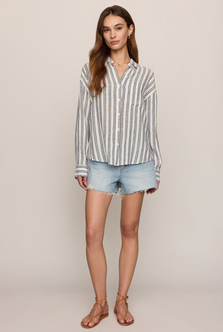 The Perfect Striped Button Up-Tops-Vixen Collection, Day Spa and Women's Boutique Located in Seattle, Washington