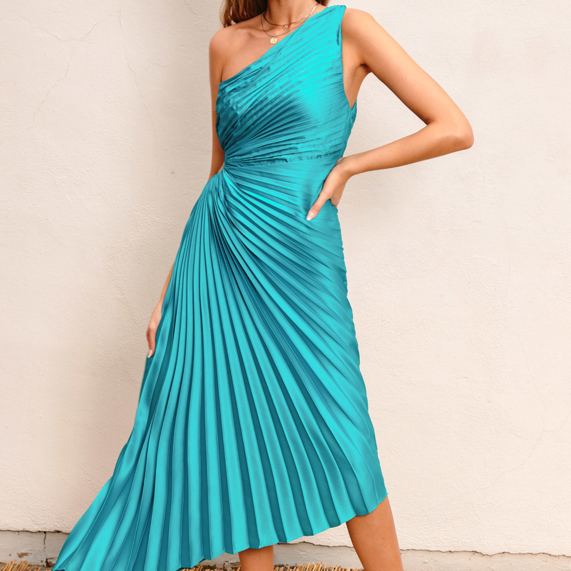 Valencia Pleated Maxi Dress-Dresses-Vixen Collection, Day Spa and Women's Boutique Located in Seattle, Washington