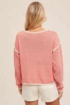 Coastal Boat Neck Sweater Pullover-Sweaters-Vixen Collection, Day Spa and Women's Boutique Located in Seattle, Washington
