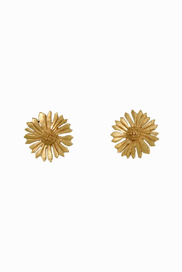 Gold Flower Post Earrings-Earrings-Vixen Collection, Day Spa and Women's Boutique Located in Seattle, Washington