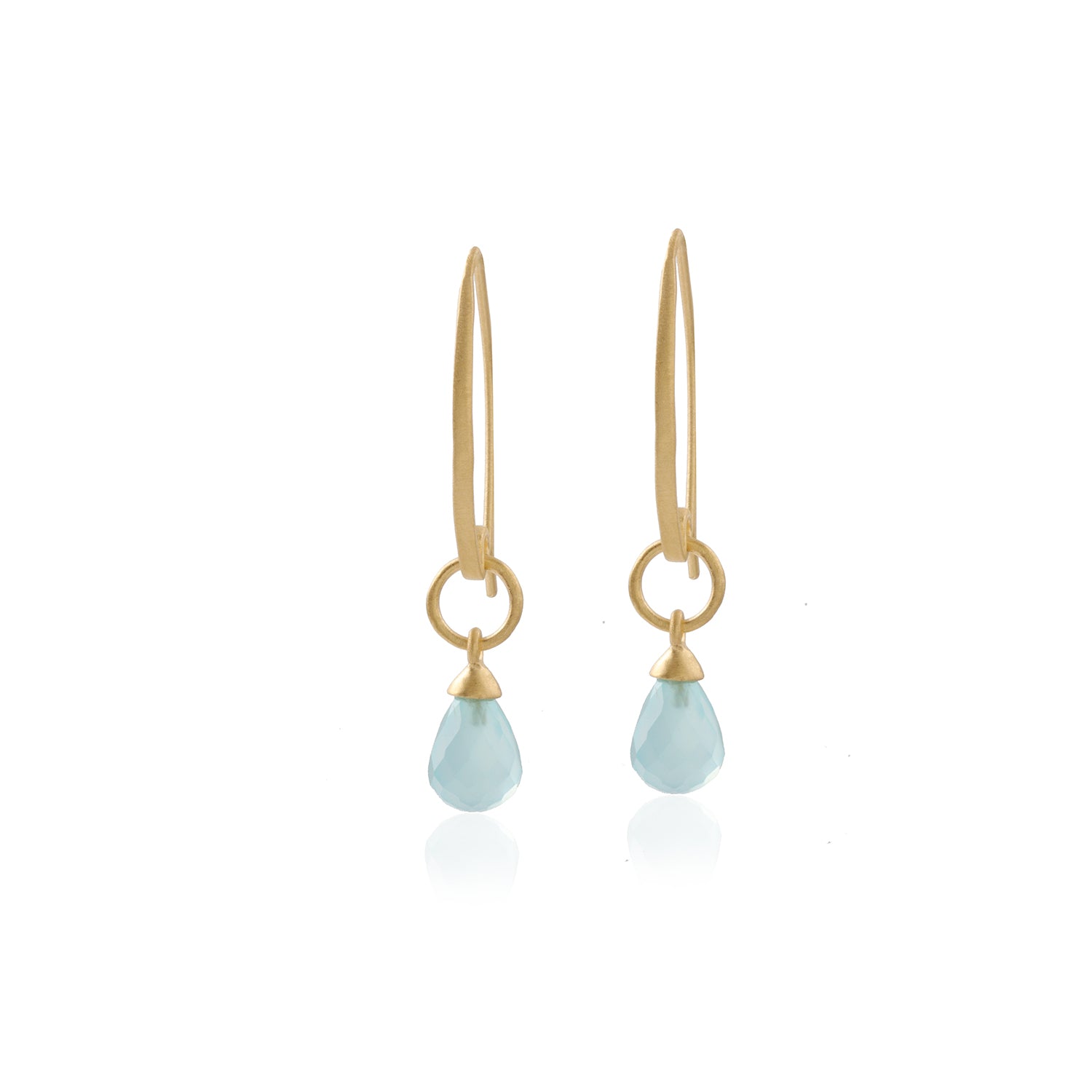 Aqua Chalcedony Drop Earrings-Earrings-Vixen Collection, Day Spa and Women's Boutique Located in Seattle, Washington