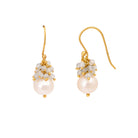 Pearl Aquamarine Bead Earrings-Earrings-Vixen Collection, Day Spa and Women's Boutique Located in Seattle, Washington