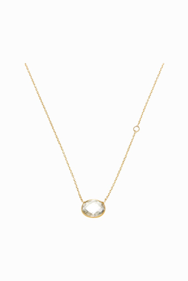 Green Amethyst Oval Pendant-Necklaces-Vixen Collection, Day Spa and Women's Boutique Located in Seattle, Washington