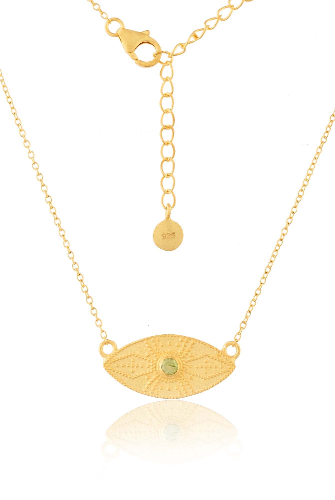 Peridot Ellipse Pendant-Necklaces-Vixen Collection, Day Spa and Women's Boutique Located in Seattle, Washington
