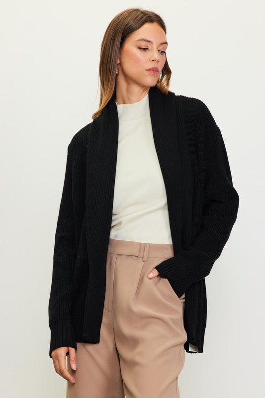 Move the Needle Shawl Cardigan-Sweaters-Vixen Collection, Day Spa and Women's Boutique Located in Seattle, Washington