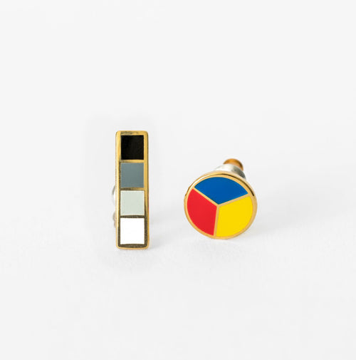 Color Wheel & Grayscale Earrings-Earrings-Vixen Collection, Day Spa and Women's Boutique Located in Seattle, Washington