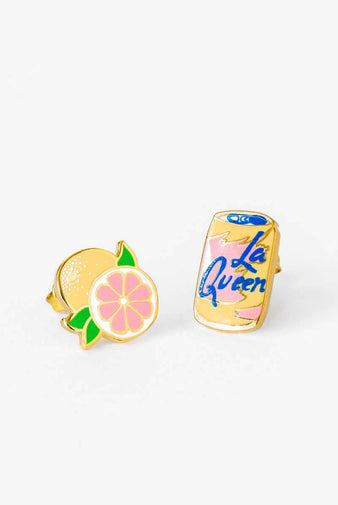 La Queen and Grapefruit Earrings-Earrings-Vixen Collection, Day Spa and Women's Boutique Located in Seattle, Washington