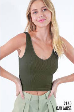 Z OLD Reversible Ribbed Crop Top-Tank Tops-Vixen Collection, Day Spa and Women's Boutique Located in Seattle, Washington